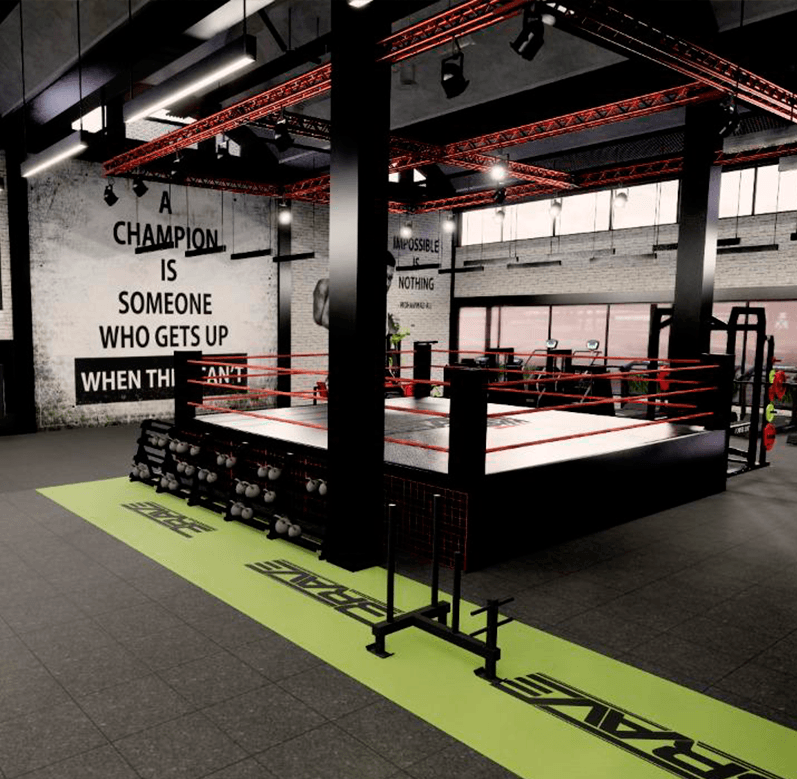 Inside the BRAVE Gym facility at Packages Mall, Lahore